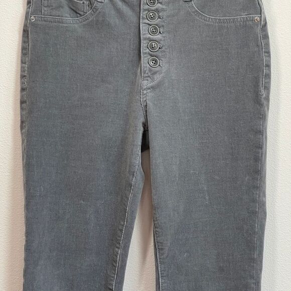 Pilcro Anthropologie High Rise Skinny Pants - 29 - Fine Corduroy Button Up Gray - Picture 15 of 16